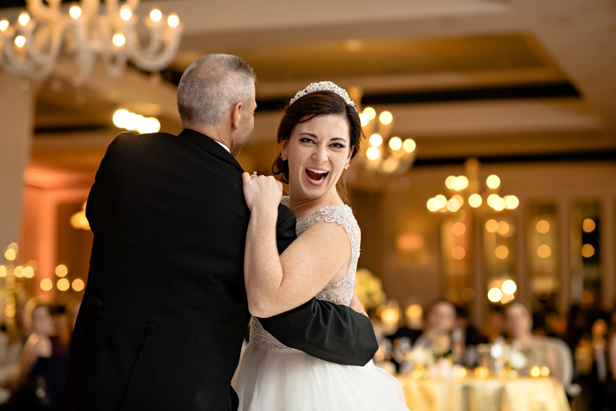 A daughter dancing with her father at her wedding at Vie.